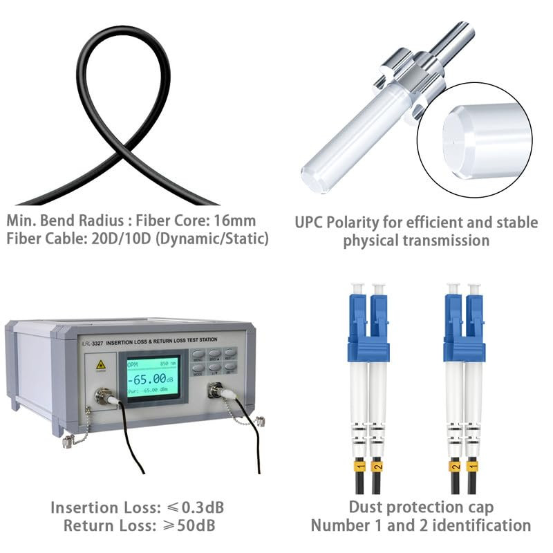 -Os2 LC to LC Single Mode Fiber Patch Cable Armored, 300Ft/92M | Outdoor SMF Fib