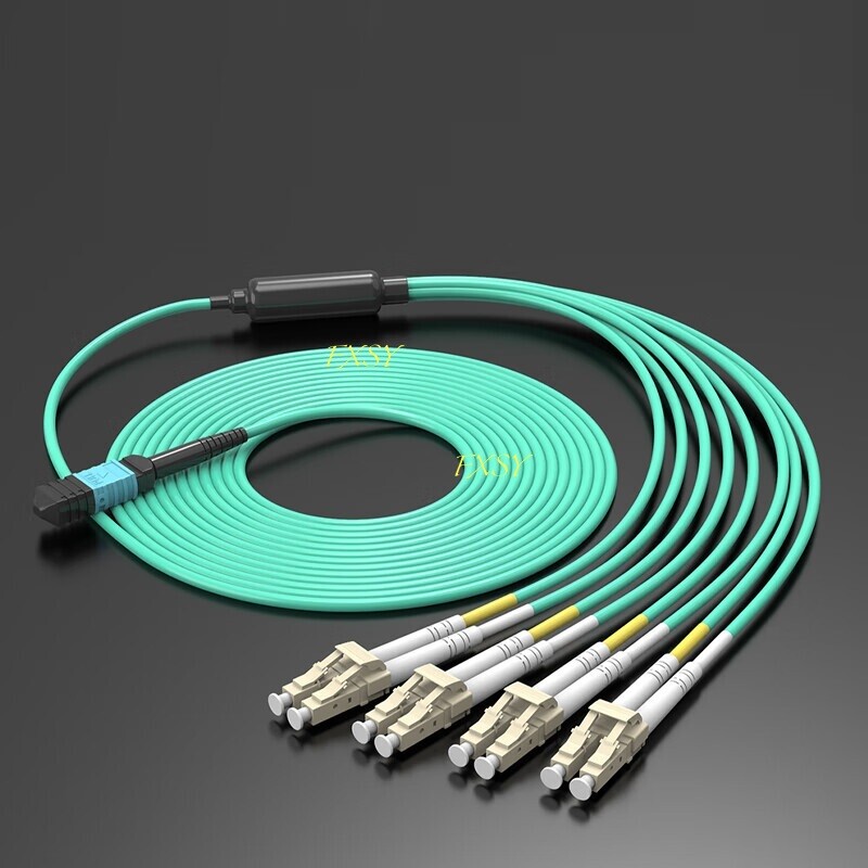 1-20M MPO Female to 4 LC Duplex 8 core OM4 Branch Optical Fiber Patch Cord Cable