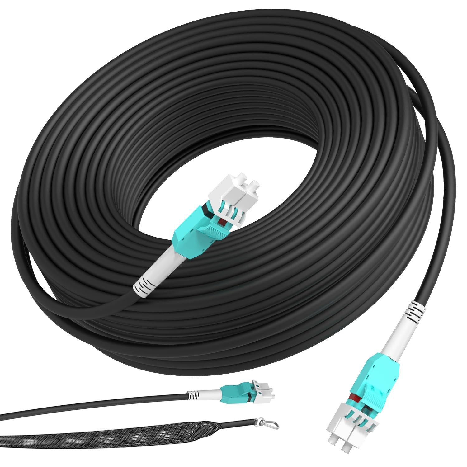 30M/98FT OM3/OM4 LC to LC Outdoor Armored Fiber Optic Patch Cable, Multimode …