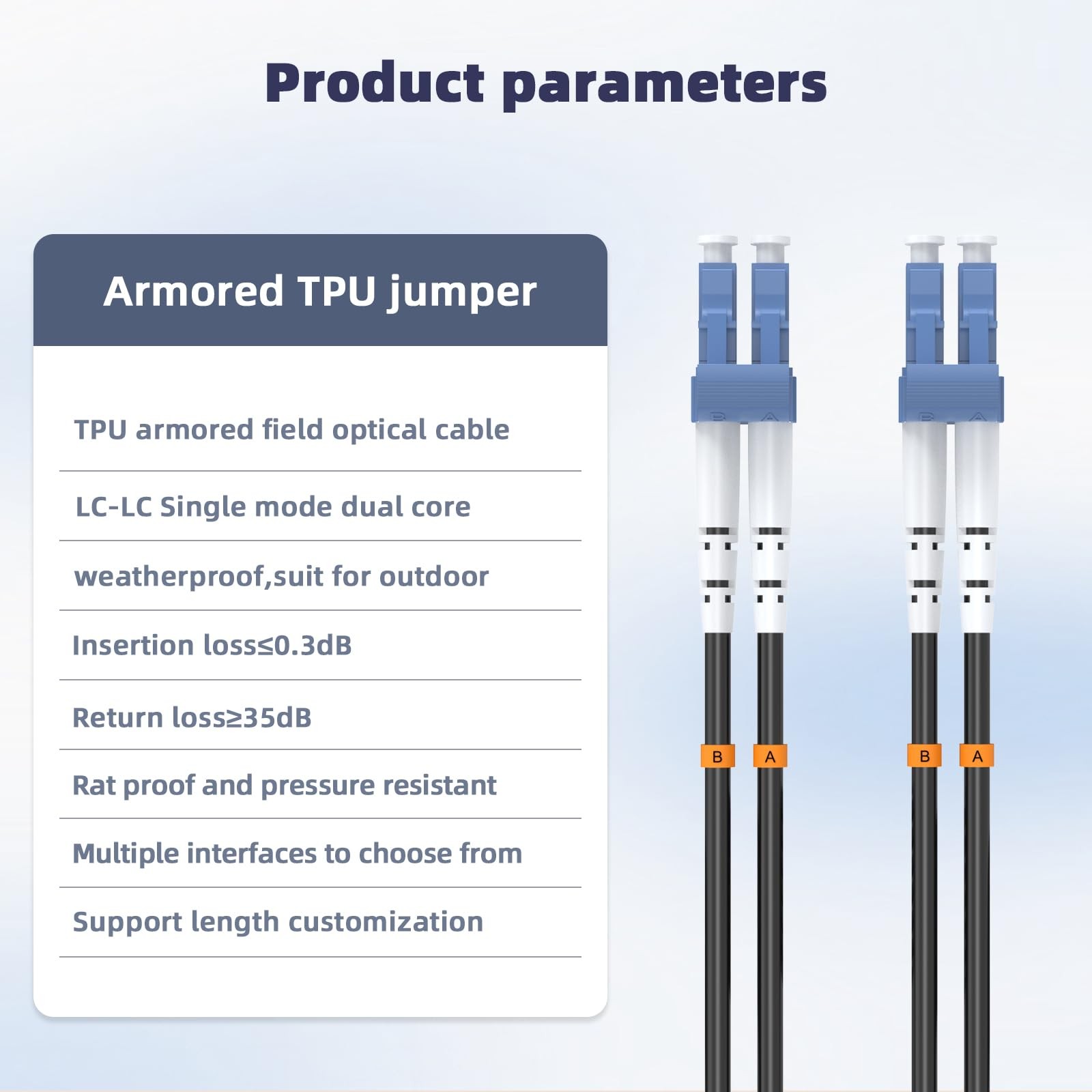 75M LC to LC Outdoor Armored Duplex 9/125 SM Fiber Optic Cable Jumper Optical…