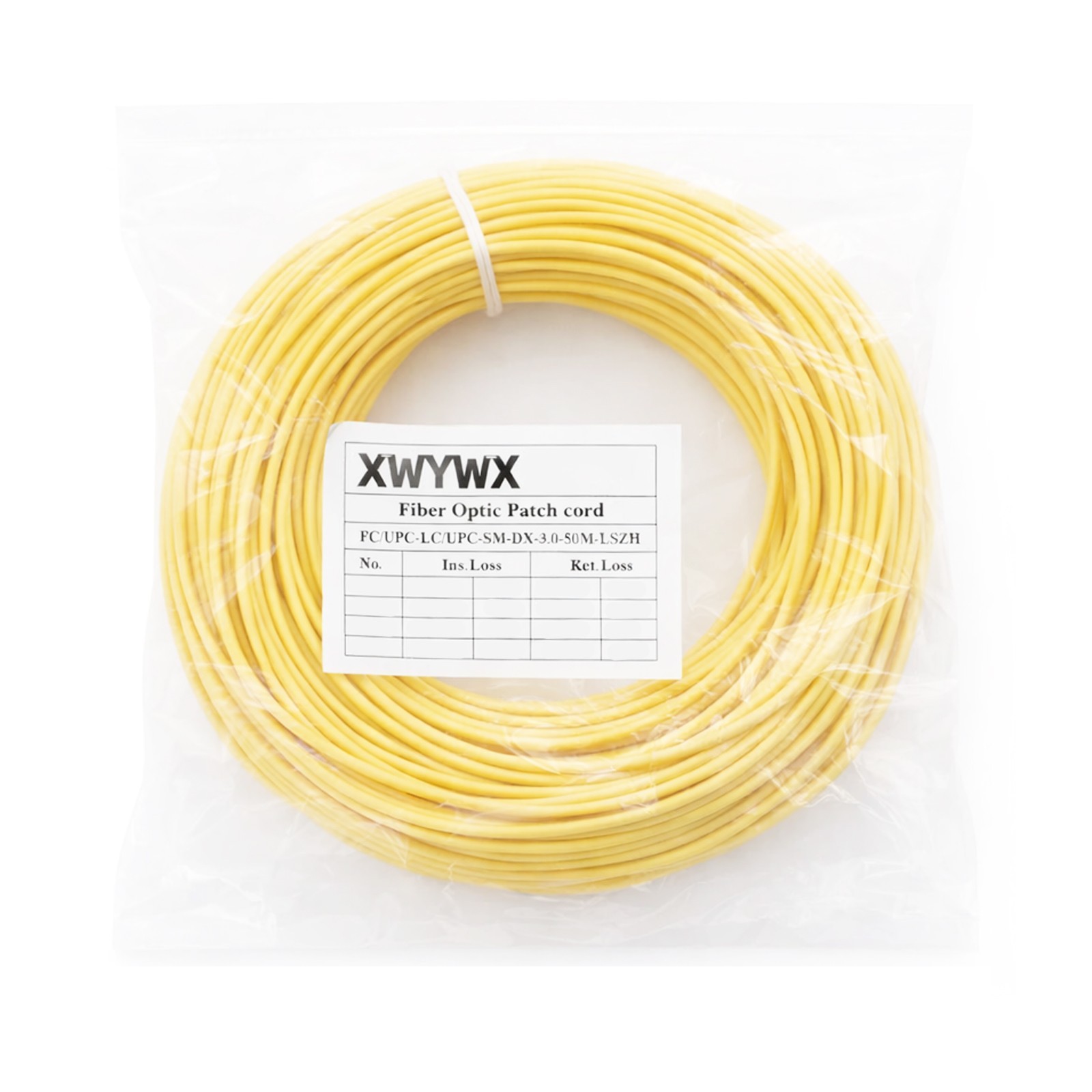 Fiber Optic Patch Cord FC UPC to LC UPC SM Duplex 3.0mm 50M 164 FT LSZH Cable