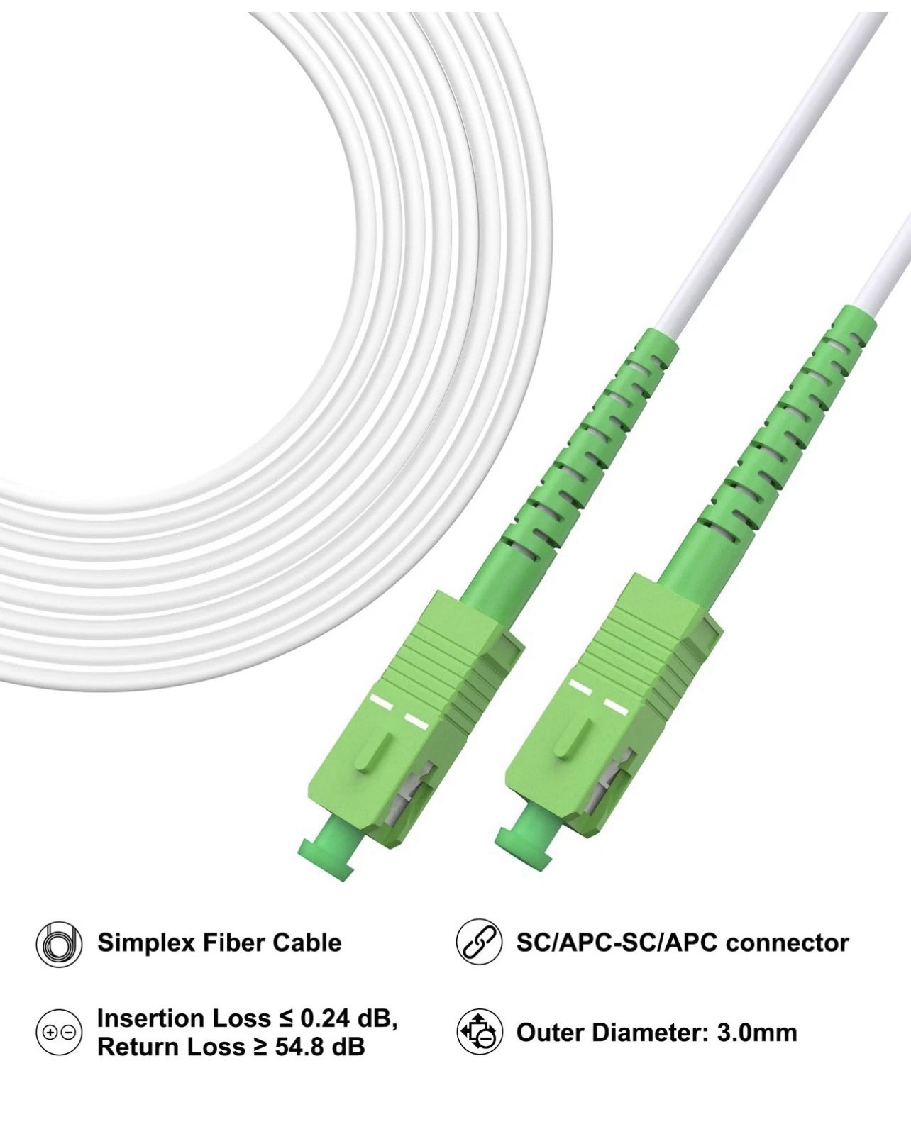 18M SC/APC to SC/APC Armored Fiber Patch Cable, Simplex,Single Mode, (11a