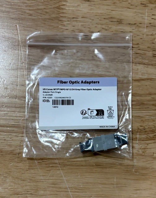 US Conec MTP®/MPO-8/12/24 Grey Fiber Optic Adapter – Lot of 4