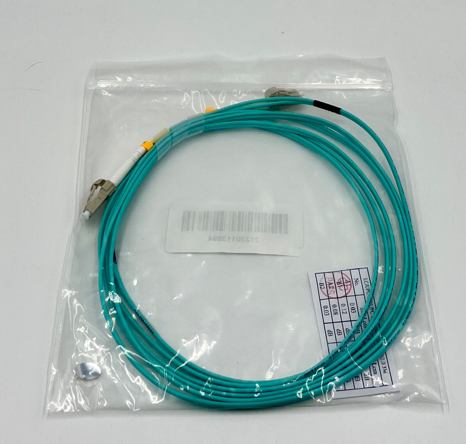 LC-LC Duplex 50/125 Multi Mode 10GB Optic Fiber Patch Cable 3 meters