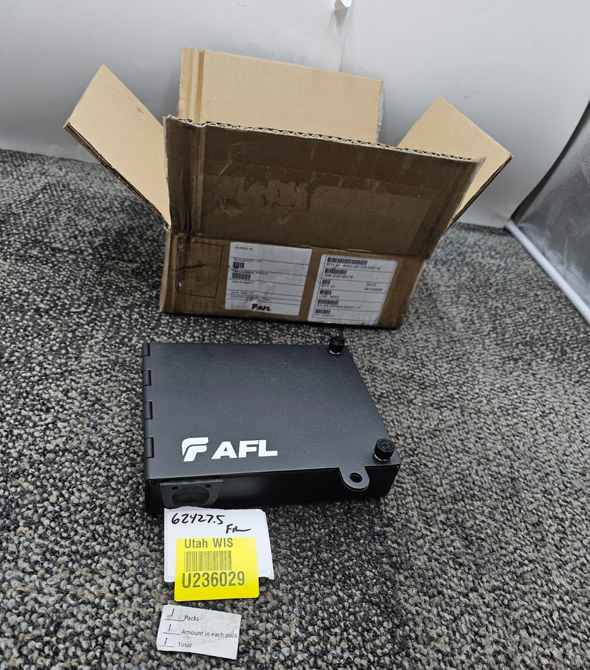 AFL WME01E Wall Mount Fiber Interconnect Enclosure, Black WME 01 EMPTY