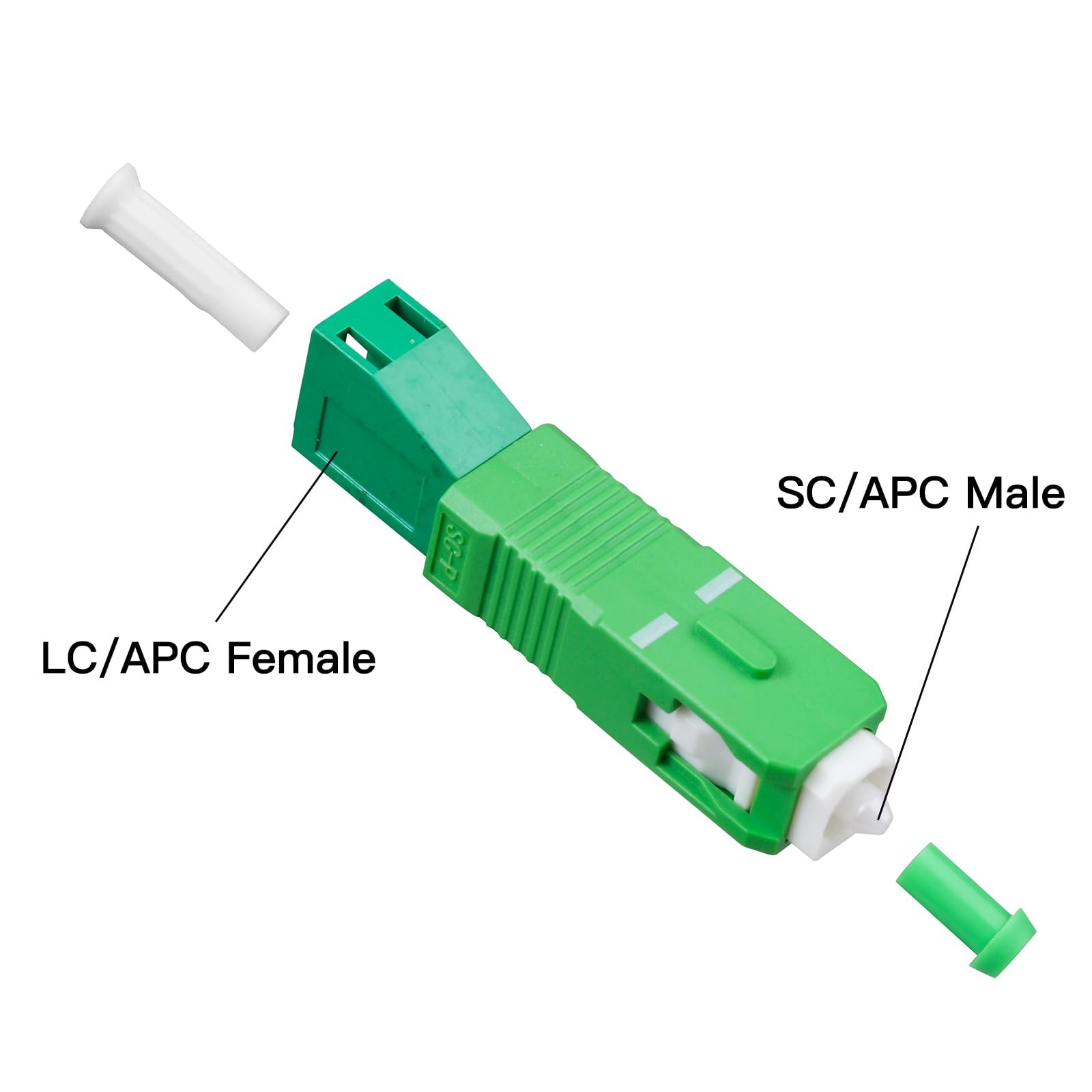 3 PCS Single Mode 9/125um SC/APC Male To LC/APC Female Hybrid Fiber Adapter