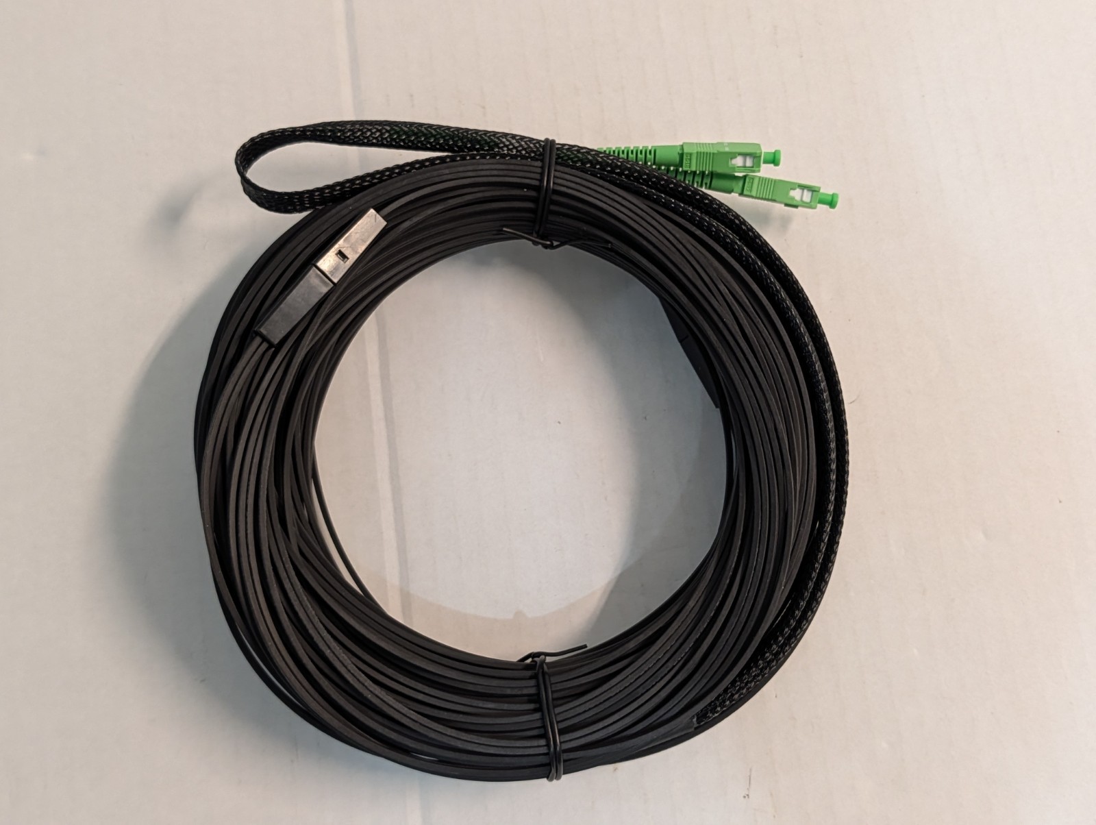 100ft Ruggedized Fiber Optic Drop Cable SC/APC to SC/APC – SMF – HWMirco-2SCAPC