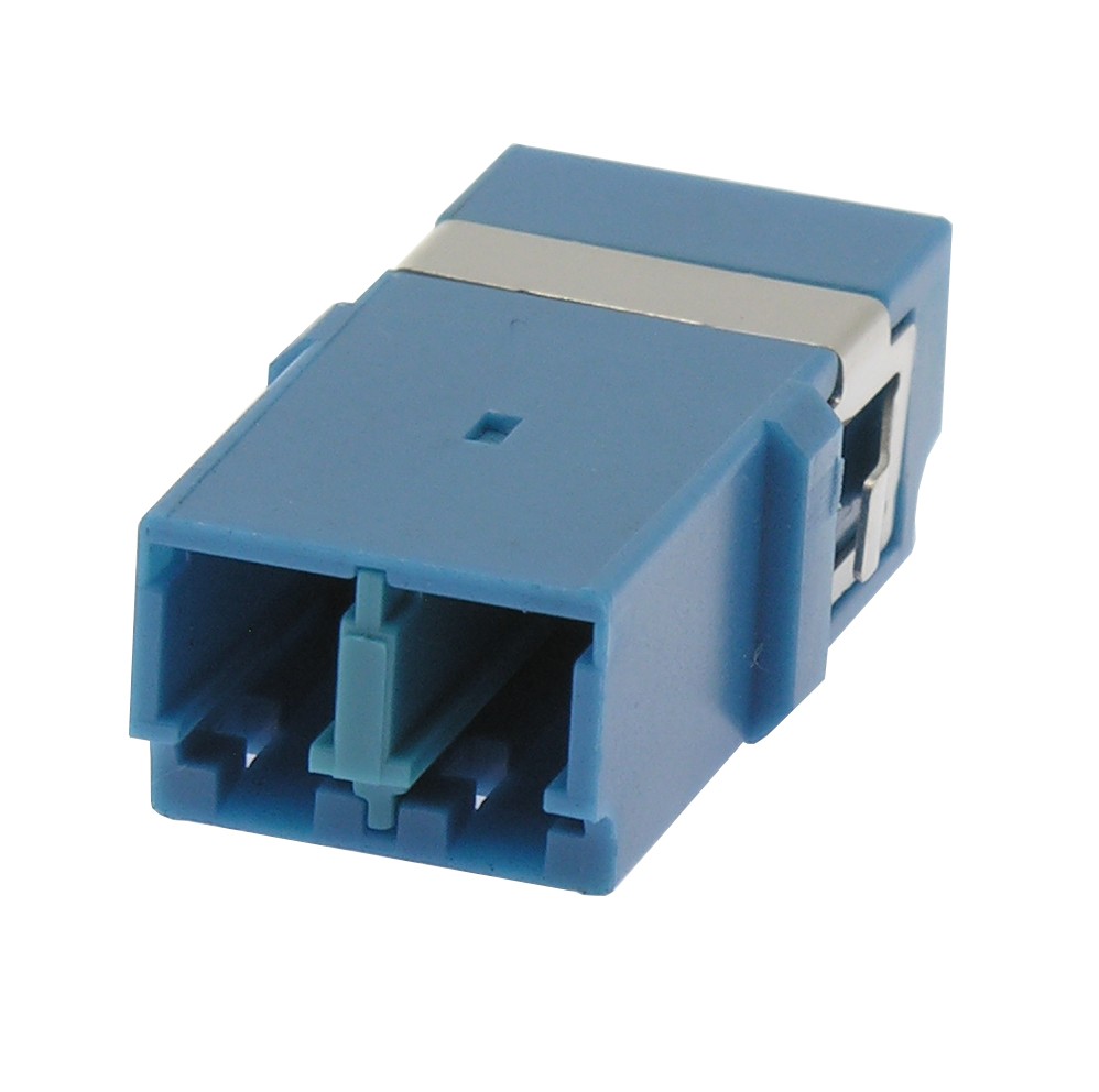 10 Pack of LC/UPC Singlemode Duplex Fiber Optic Coupler without Flange, Blue