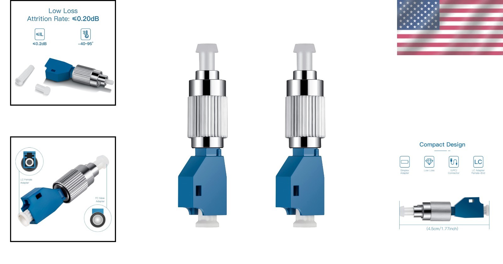 High Precision FC Male to LC Female Fiber Optic Adapters for Seamless Connection