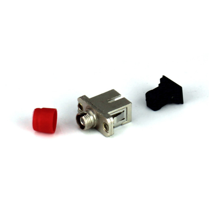 5pcs SC-FC Optical Fiber Adapter Coupler Square To Round Flange Zinc Alloy