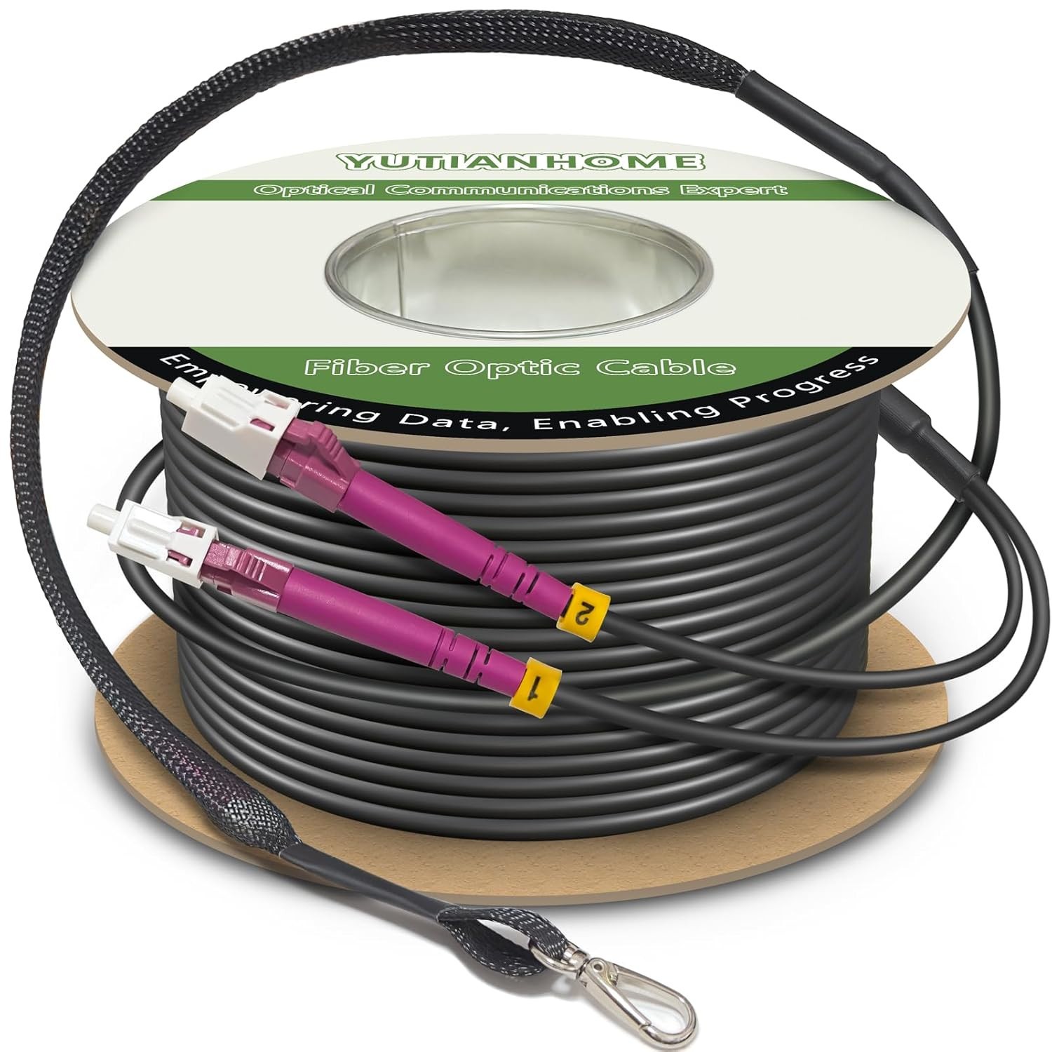Fiber Optic Cable LC to LC Outdoor Armored Patch OD-5mm Industrial TPU OM4 130FT