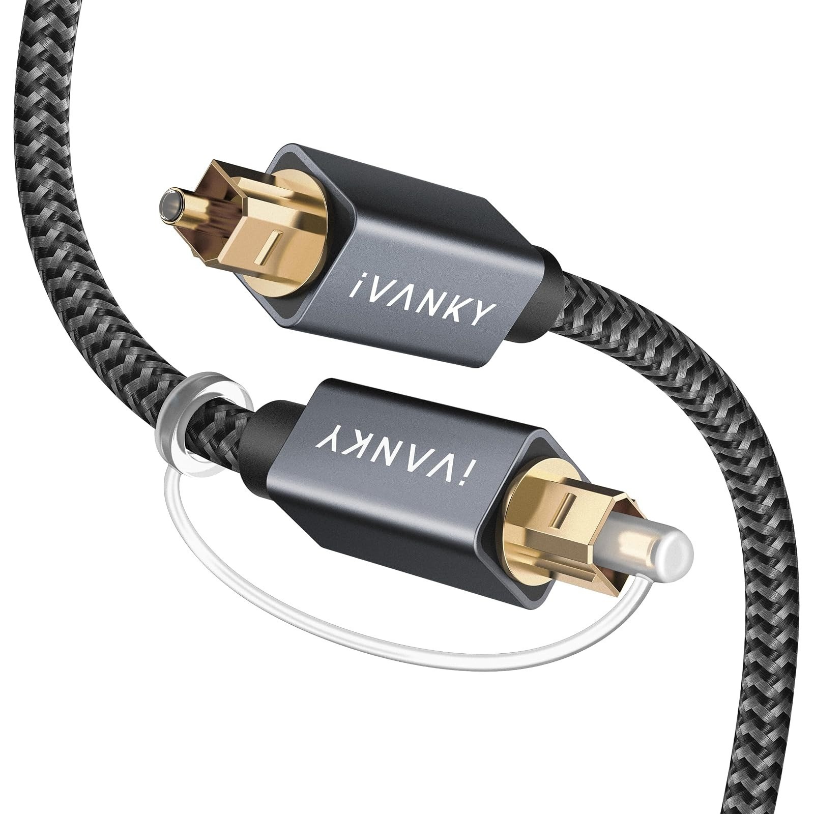 IVANKY Optical Audio Cable 6ft | Toslink Fiber Optic S/PDIF | Gold-Plated