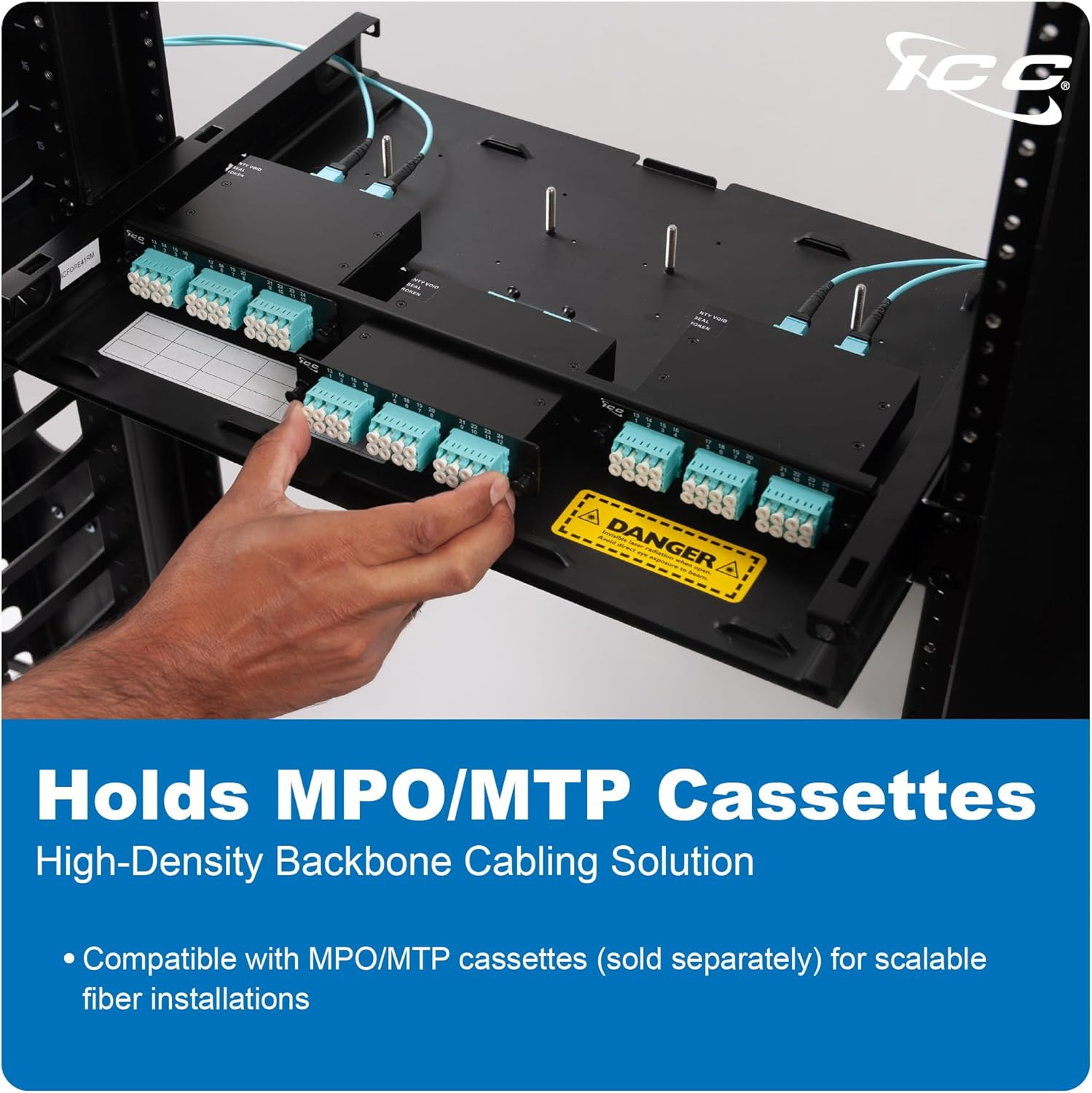 1U Fiber Optic Rack Mount Enclosure – 3 Slots for LGX Compatible Adapter Panels