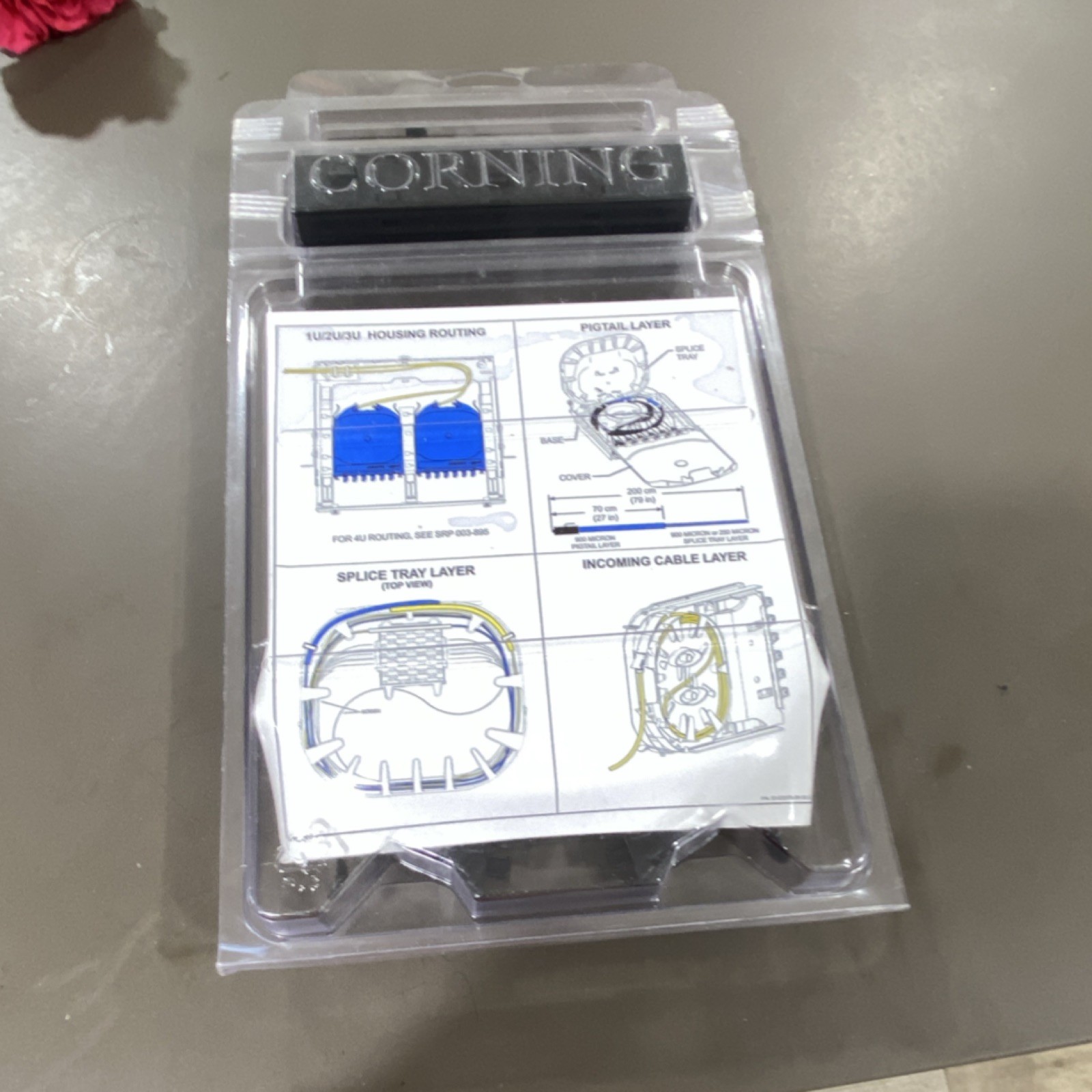 Corning CCH-CF Fiber Optic Pigtail Cassette Kit 200 cm (79 in) Black