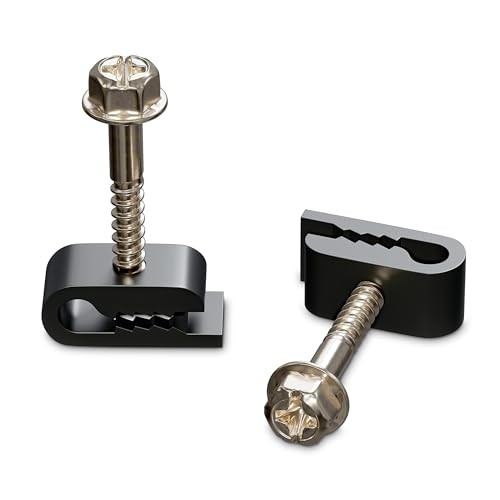 Mini Screw-in Cable Clips and Fasteners – Indoor/Outdoor Single 100 Pack Black