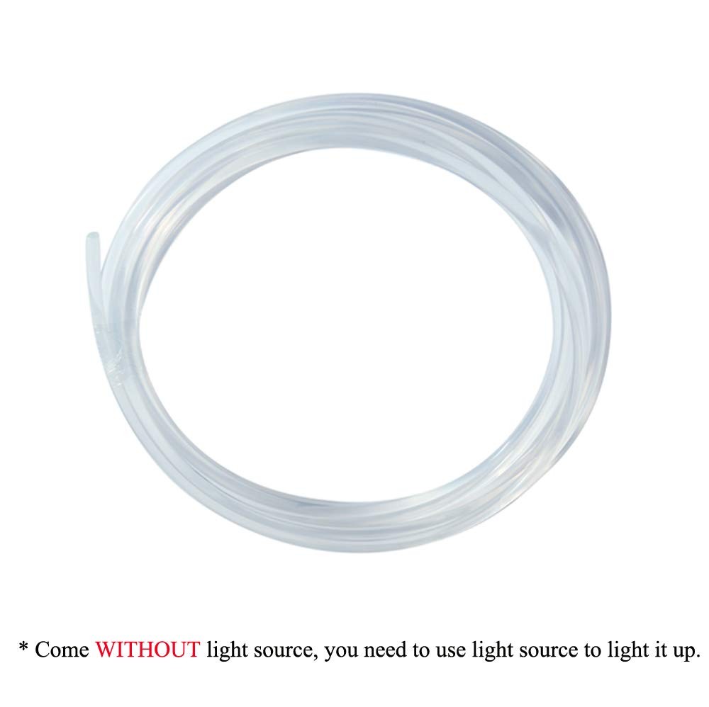 0.31 In 8mm x 16.4 Ft 5m PMMA Plastic Side Glow Cable Fiber Optic Light Decor