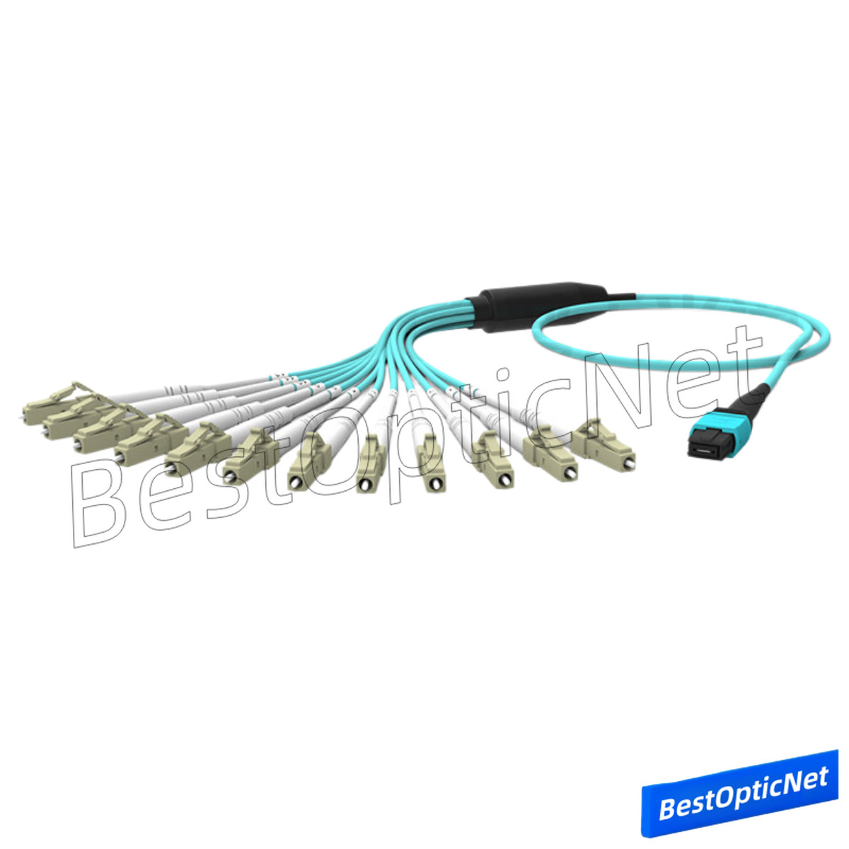 1-15m MPO to LC OM3 8 12 Core Branch optical fiber patch cord 40G to 10G Lot