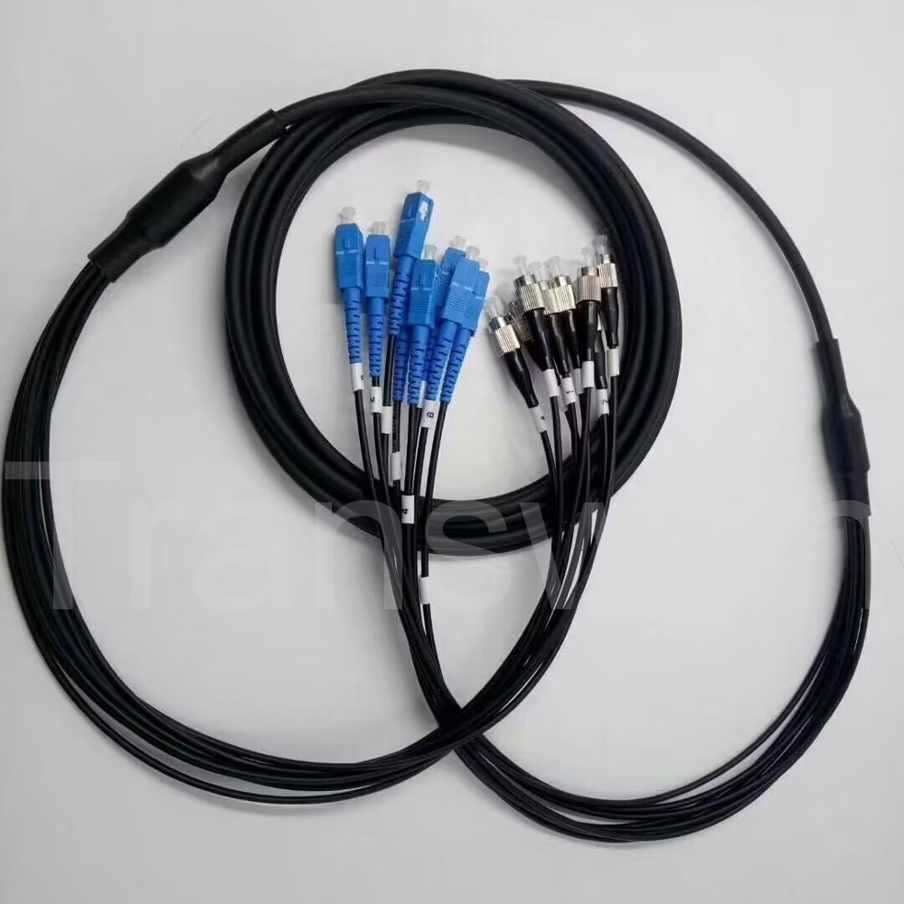 100~450 Meters Outdoor Armored 12 x Stands OS2 SM Fiber Cables with LC/ST/FC/SC