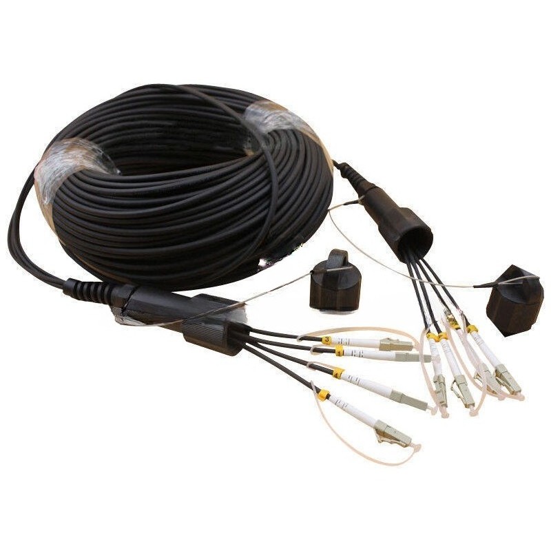 150M LC-LC UPC MM TPU Field Armored Fiber Cable 4 Strand Fiber Optic Patch Cord