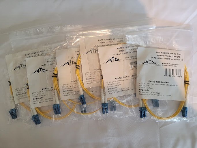 LOT OF 6 – ALLEN TEL GBLC2-D1-01 FIBER OPTIC PATCHCORD 9/125 2.0MM 1M EACH