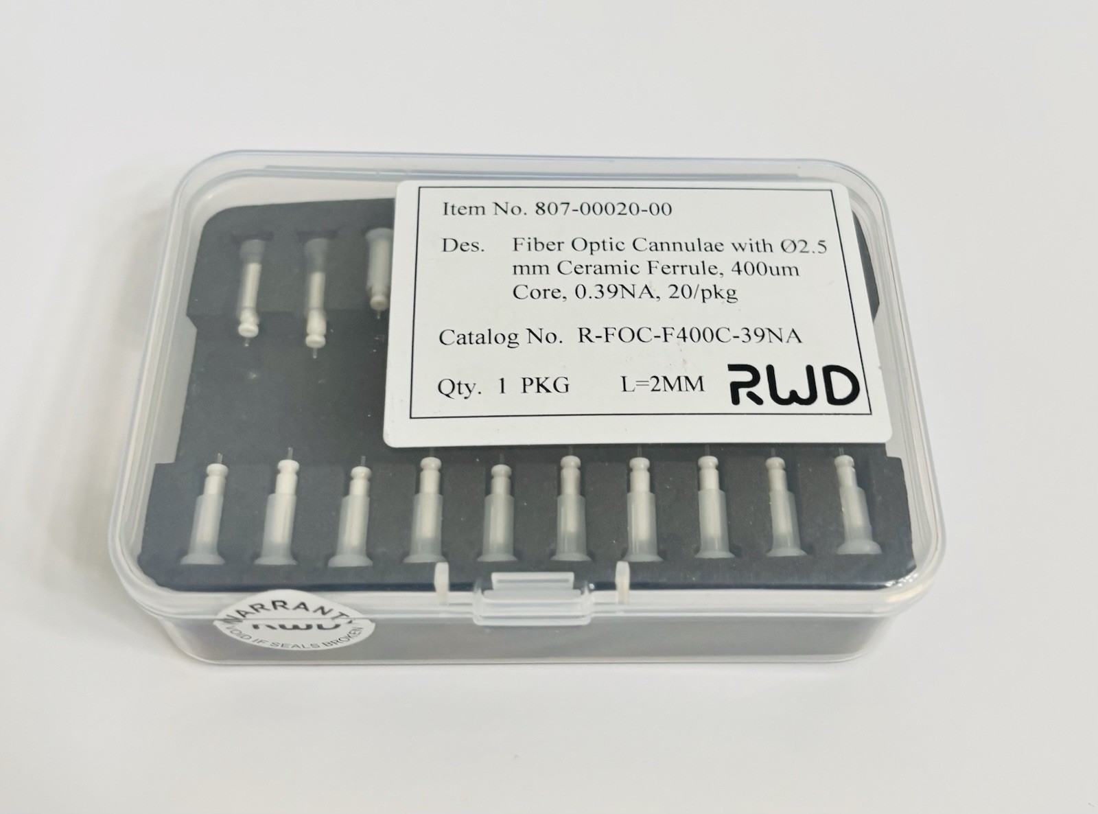 RWD Life Science Fiber Optic Cannulae with Ф2.5mm Ceramic Ferrule 20pcs/pkg