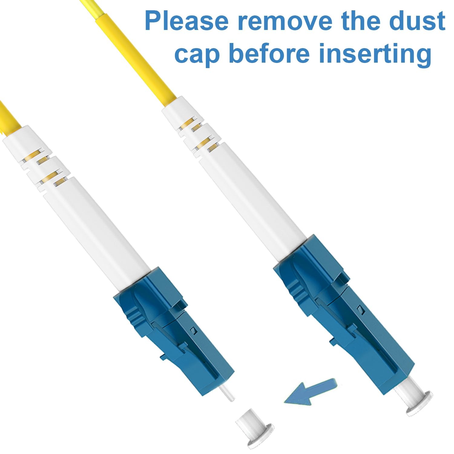 1M 3FT OS2 LC/UPC To SC/APC Fiber Patch Cable Single Mode Simplex Yellow