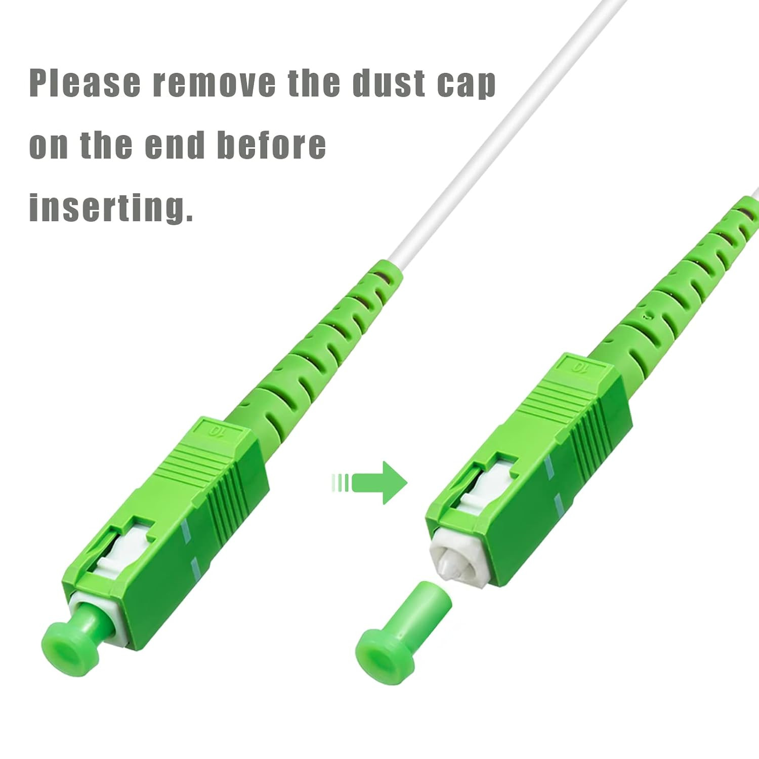 30Ft (10 Meters) SC/APC to SC/APC Fiber Optic Internet Cable, Armored Single Mod