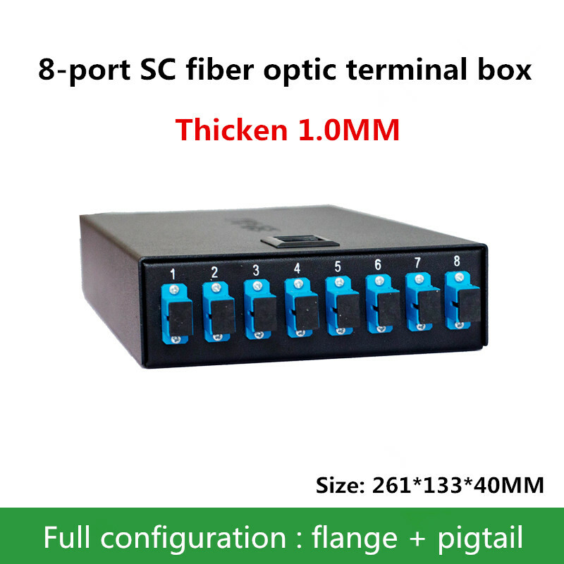 8-port SC fiber optic terminal box thickened 1.0MM including flange + pigtail