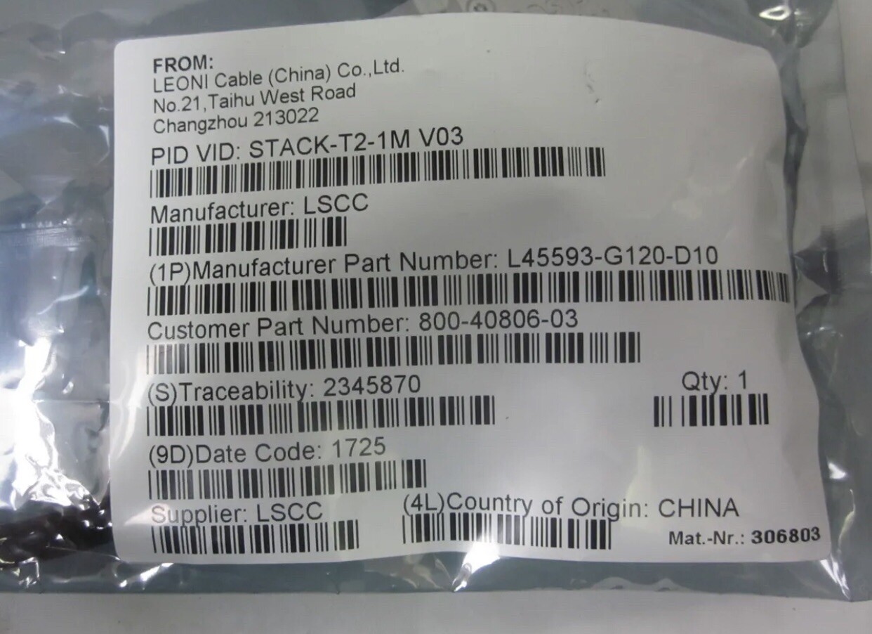 NEW STACK-T2-1M – Cisco Stackwise 1M Type 2 Stacking Cable for 3650 C3650