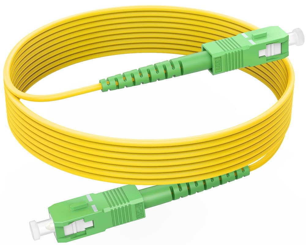 3ft 1m Yellow OS2 Single Mode SCA To SCA Fiber Optic Internet Patch Cable