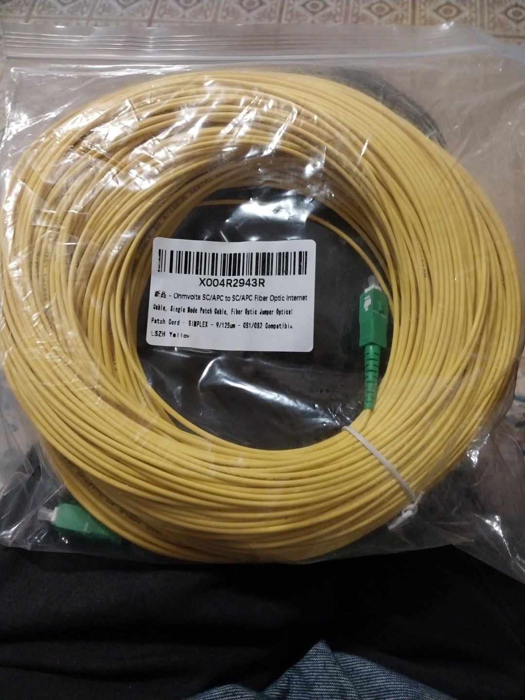 Simplex Patch Cable 300Ft SC/APC TO SC/APC Single Mode Fiber Patch Cables