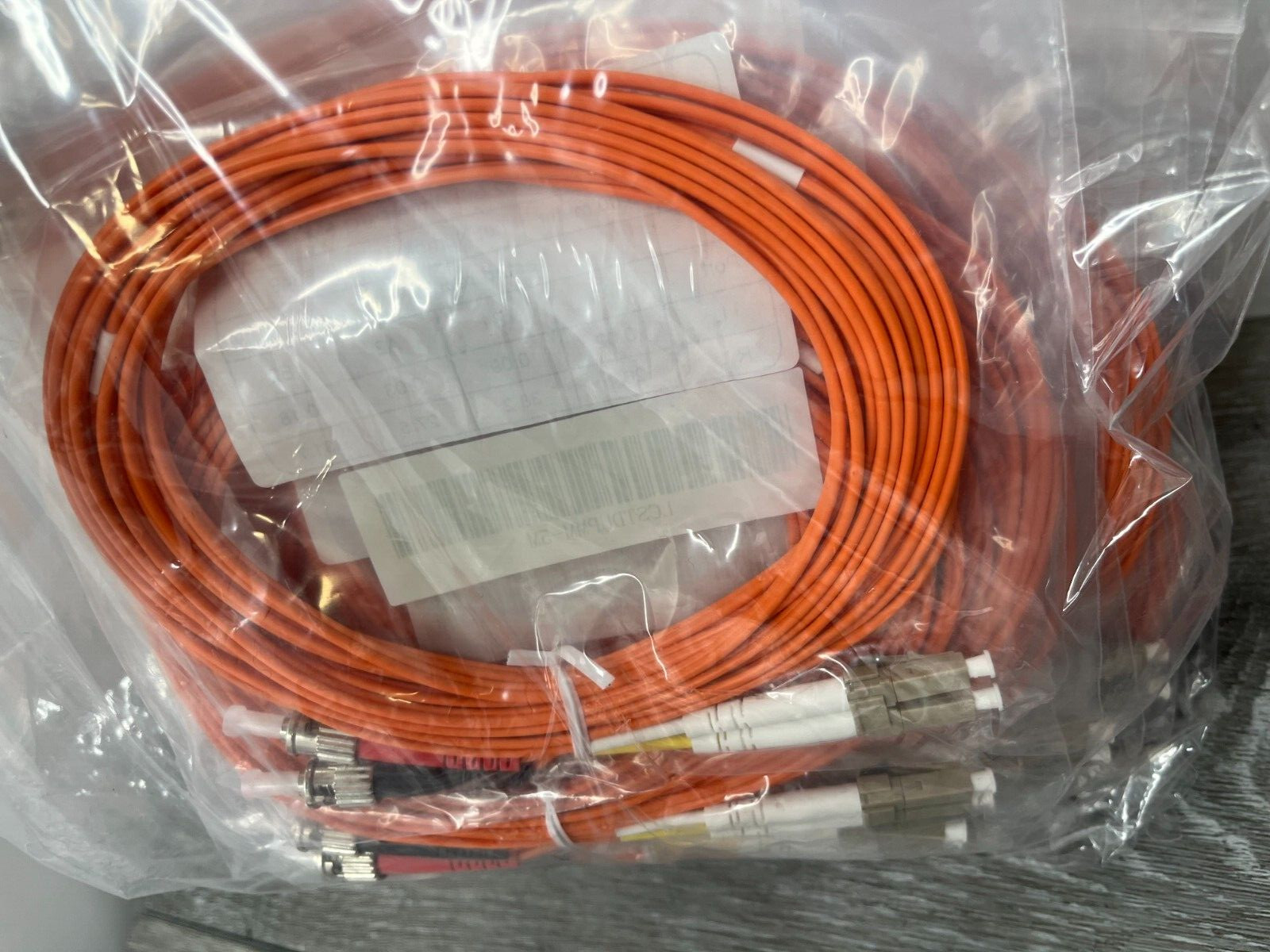 10pk LC/ST Duplex 62.5 2.0mm PVC Patch Cords, Orange 5M each
