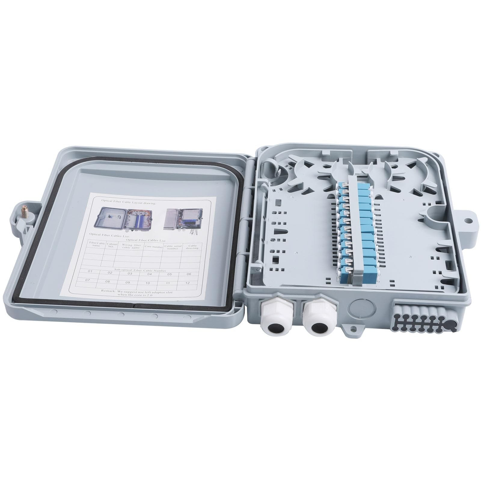12 Core Fiber Distribution , ABS Plastic FTTH Fiber Distribution -12 Port Fib…