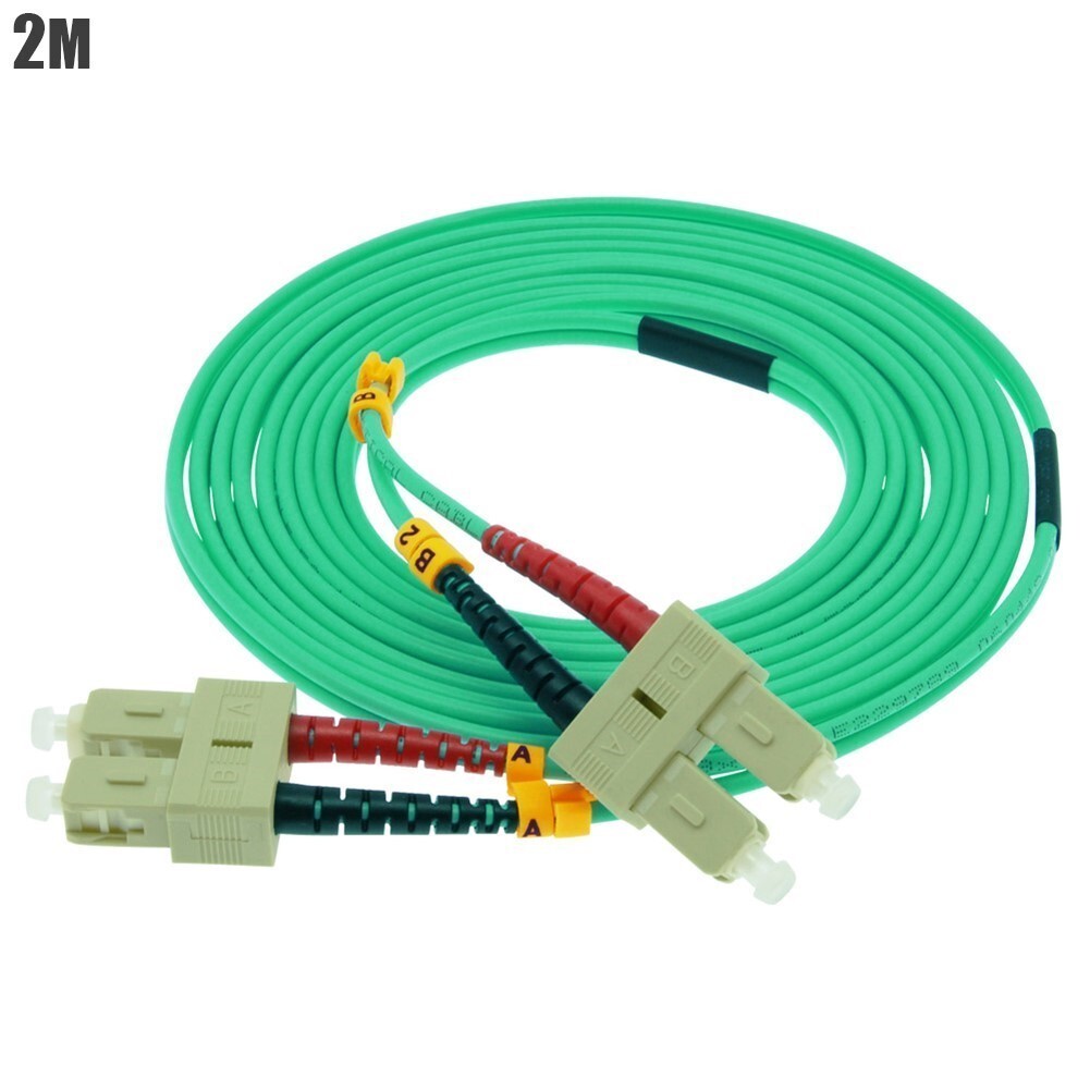 2M 6FT SC to SC 10Gbps OM3 Duplex 50/125 Fiber Optic Optical Cable Cord Jumper