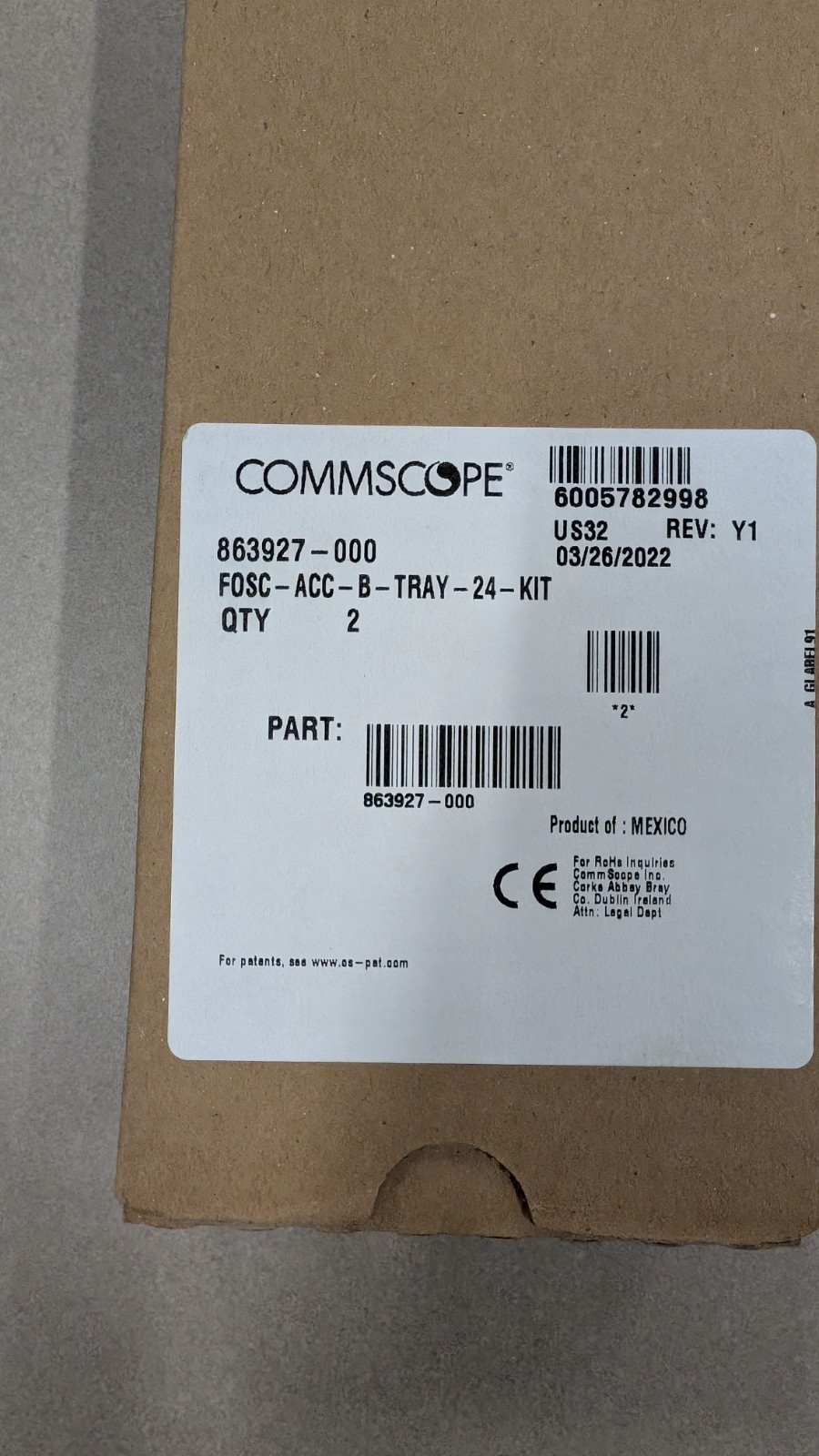 CommScope FOSC-ACC-B-TRAY-24-KIT FOSC 450 Fiber Optic Splice Tray Kit – New