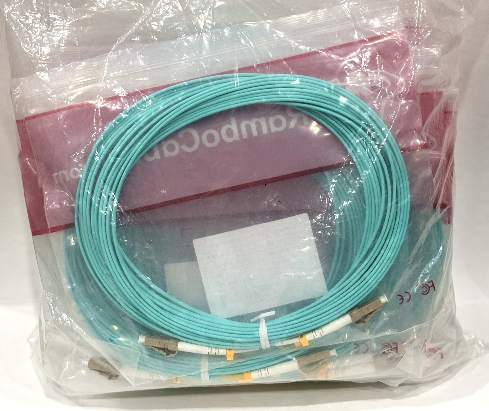 Lot of 10 RamboCables LC/UPC Duplex OM3 Multimode Fiber Cable 33ft 10m LSZH New