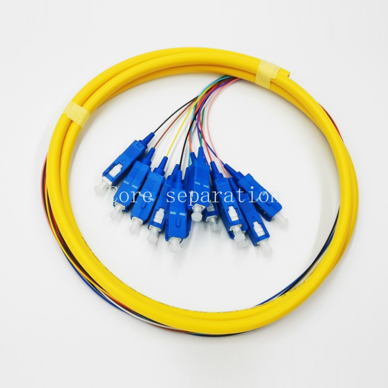 12 Fiber FC ST SC LC UPC SingleMode SM 9/125 Bunch Fiber Optic Pigtail 1m