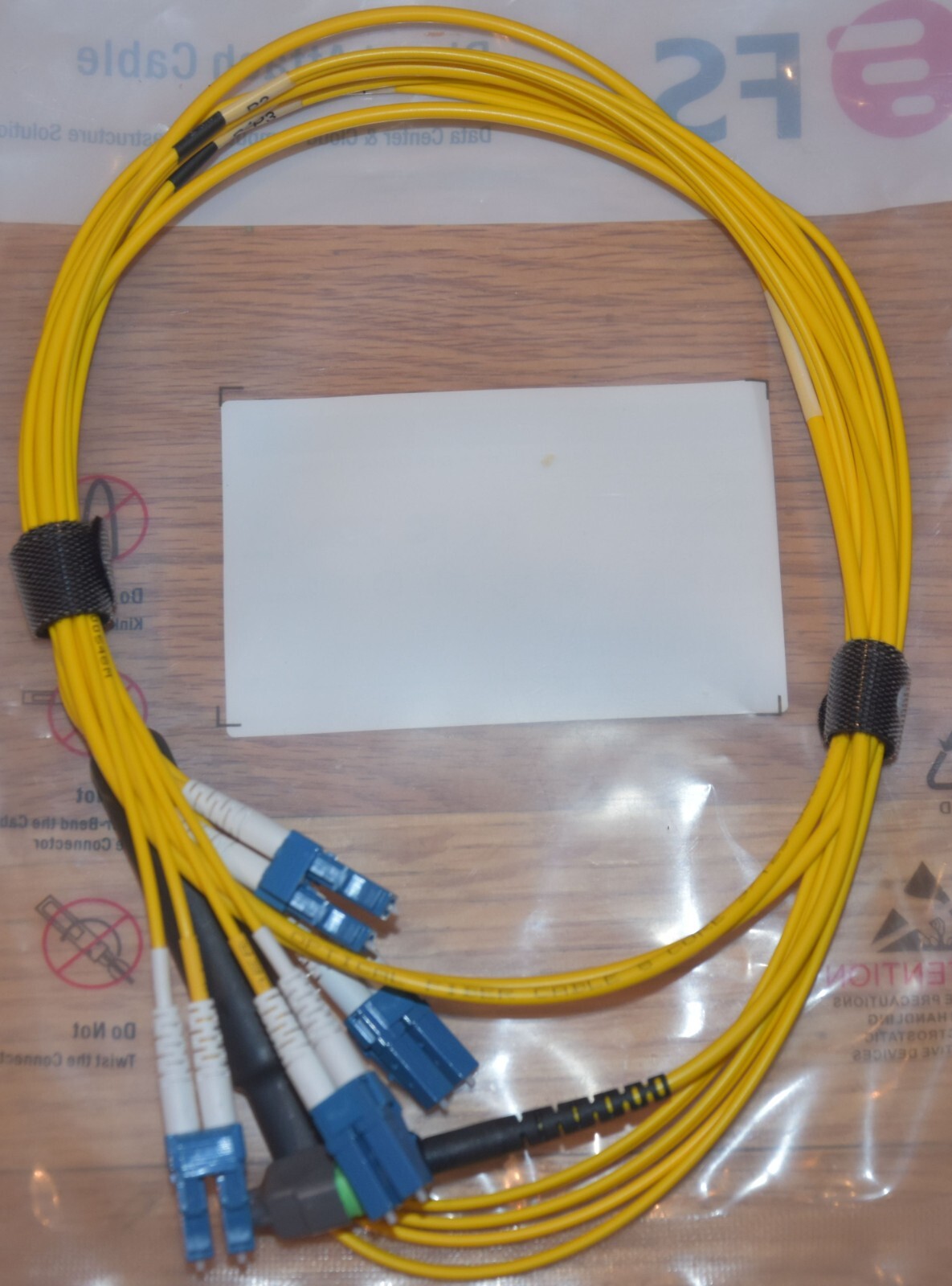 MTP 8 core F to 4x LC Fiber Optic Breakout Cable, Single Mode 2M (6.5ft) TESTED