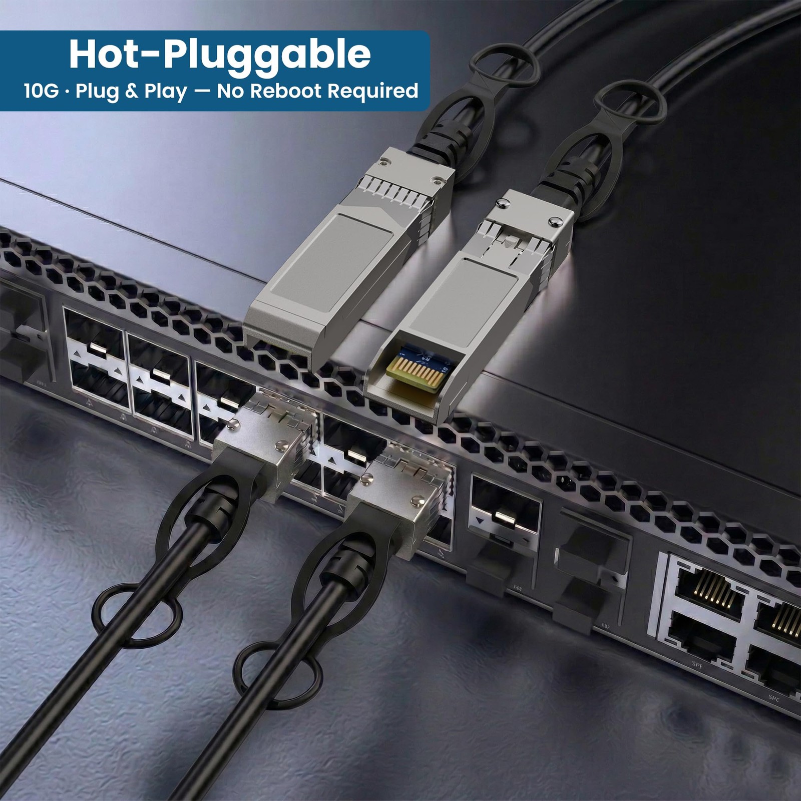10Gbps SFP+ DAC Twinax Cable 4 FT, Passive Direct Attach Copper Patch Cable, …
