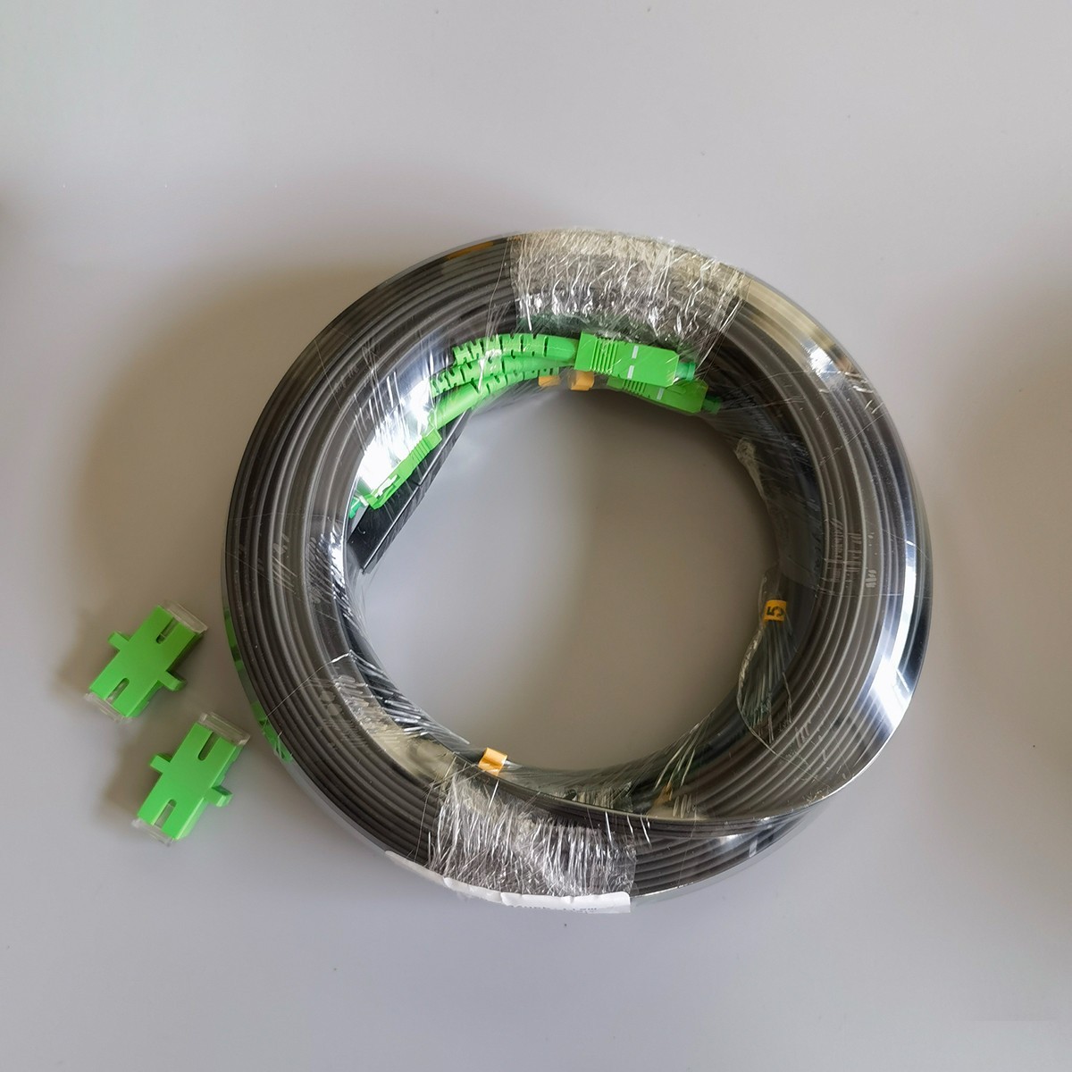 Outdoor Single Mode Double Core Optical Fiber Drop Cable SC/APC-SC/APC 20M-120M