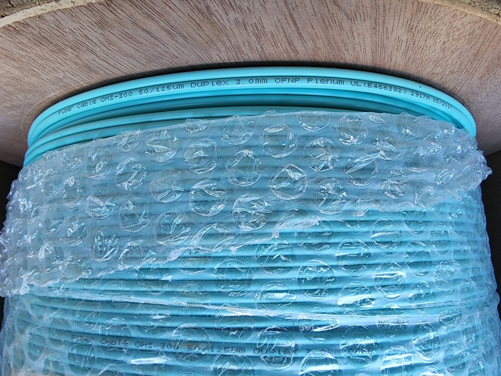 1000ft OM3, Duplex 3.0mm OFNP Flat Indoor Cable – Aqua