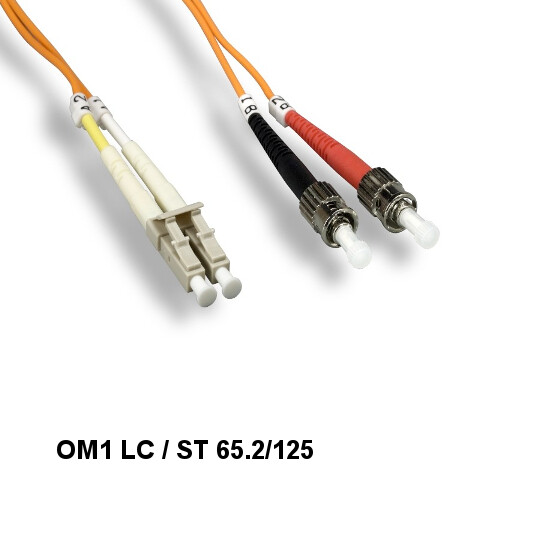 2M OM1 62.5/125 Fiber Optic Cable Multi-Mode Duplex LC/ST 2.0mm OD Ethernet ATM