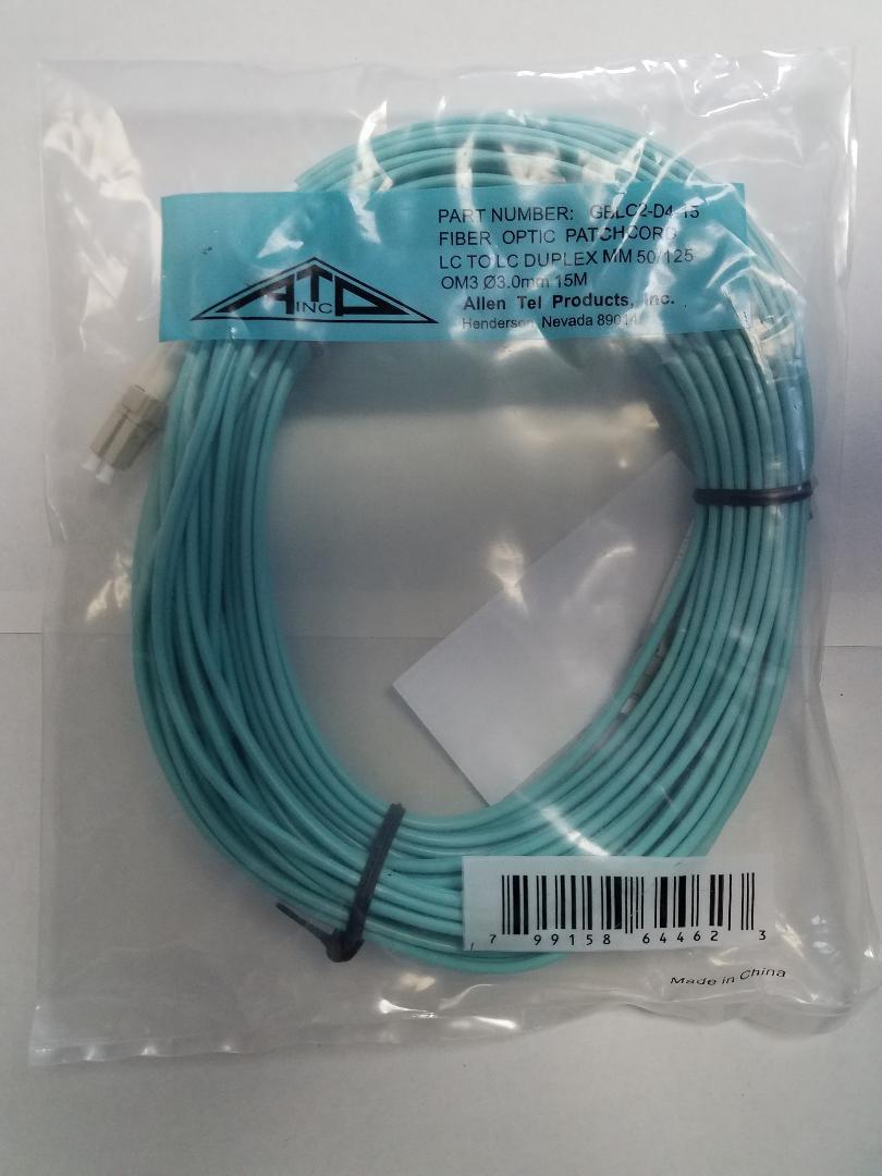 15m (49ft) LC to LC Fiber Optic Duplex 3.0mm OM3 Multimode Cable 50/125(