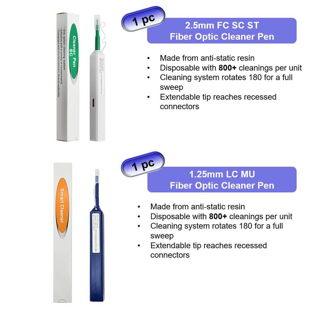 Fiber Optic Cleaning Kit Fiber Optic Ftth Cleaner Tools With 1.25mm / 2.5mm Fibe