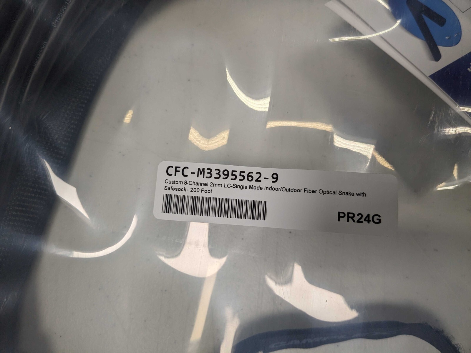 200FT, CUSTOM-MADE, 8 CHANNEL FIBER OPTIC NETWORK CABLE. MILITARY GRADE, NEW
