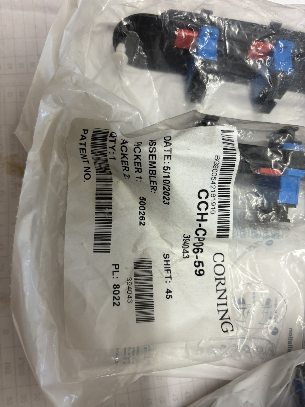 Corning CCH-CP06-59 ClosetConnector housing Panel Optical FiberCable SCSC QTY5