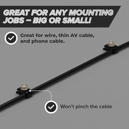 Mini Screw-in Cable Clips and Fasteners – Indoor/Outdoor Single 100 Pack Black