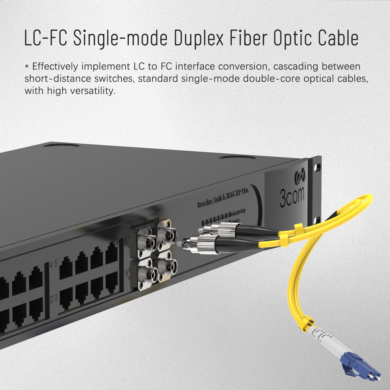1ft. LC to FC Fiber Optic Adapter Cable, Singlemode 9/125 Duplex Male to Fema…