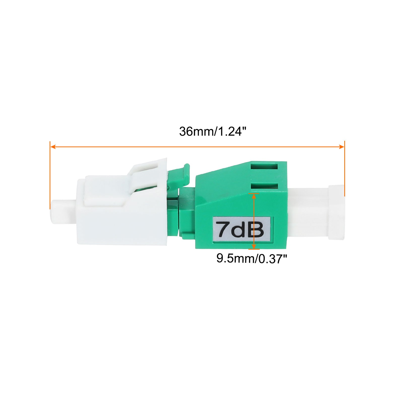 2PCS Fiber Attenuator 7dB LC/APC, Single Mode Fixed Male to Female Attenuator