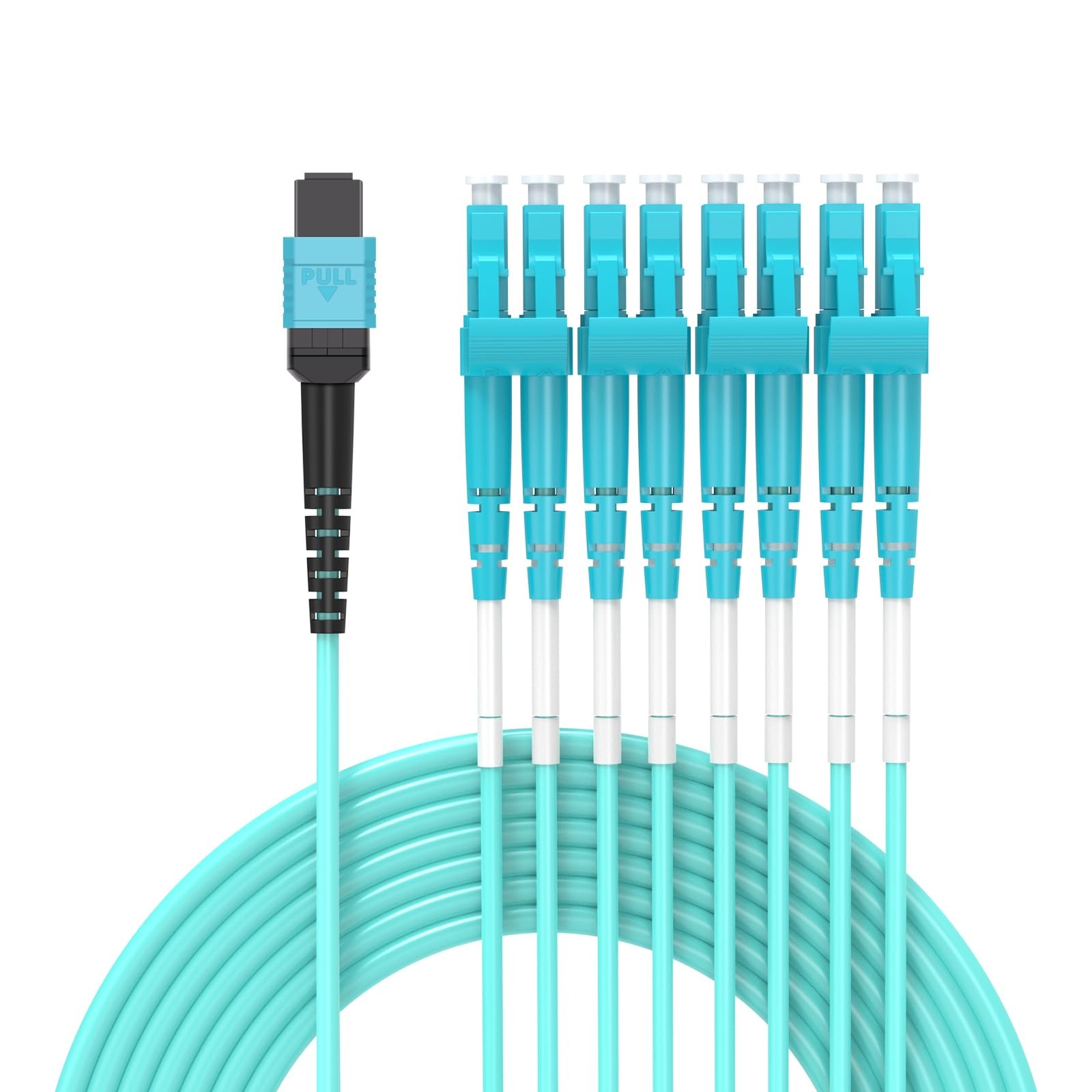 0.6M/2 Ft MPO/MTP To 8 x LC 4 Duplex 8 Strands Breakout Cable QSFP OM3